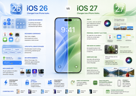 iOS 26 vs iOS 27: Liquid Glass, Siri AI and Major Features